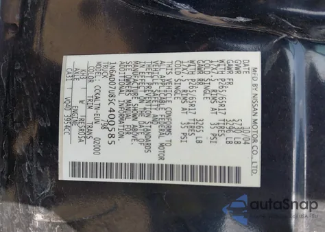 2005 Nissan Frontier Le z USA, uszkodzony, nr VIN 1N6AD07U85C400585